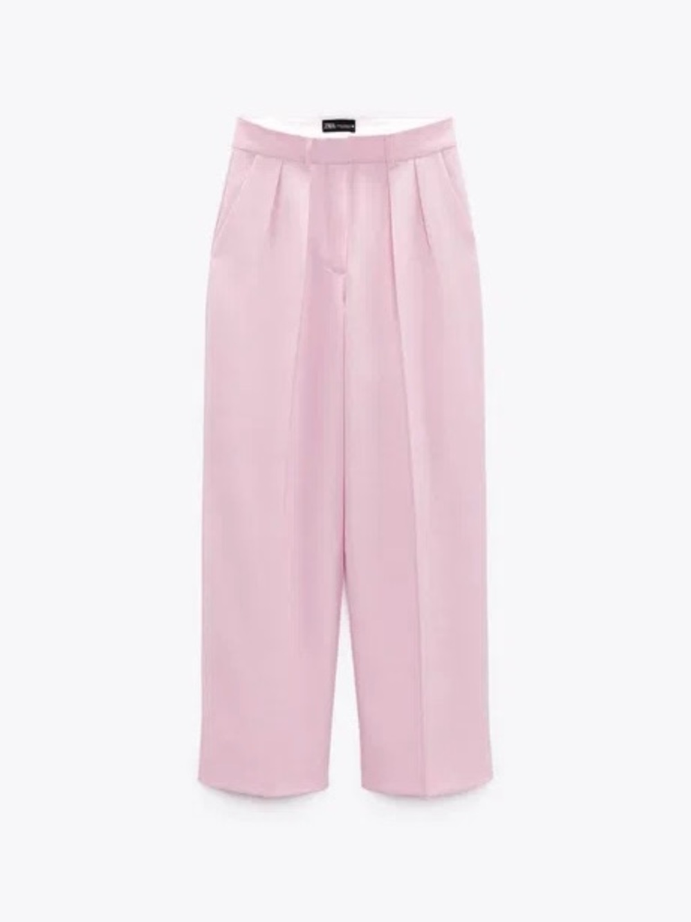 ZARA Pink Pleated High-Waist Trousers